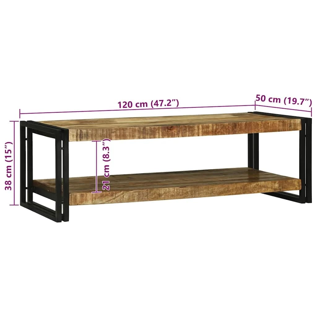 Klubska miza Rjava 120 x 50 x 38 cm Masiven les manga - slika 10