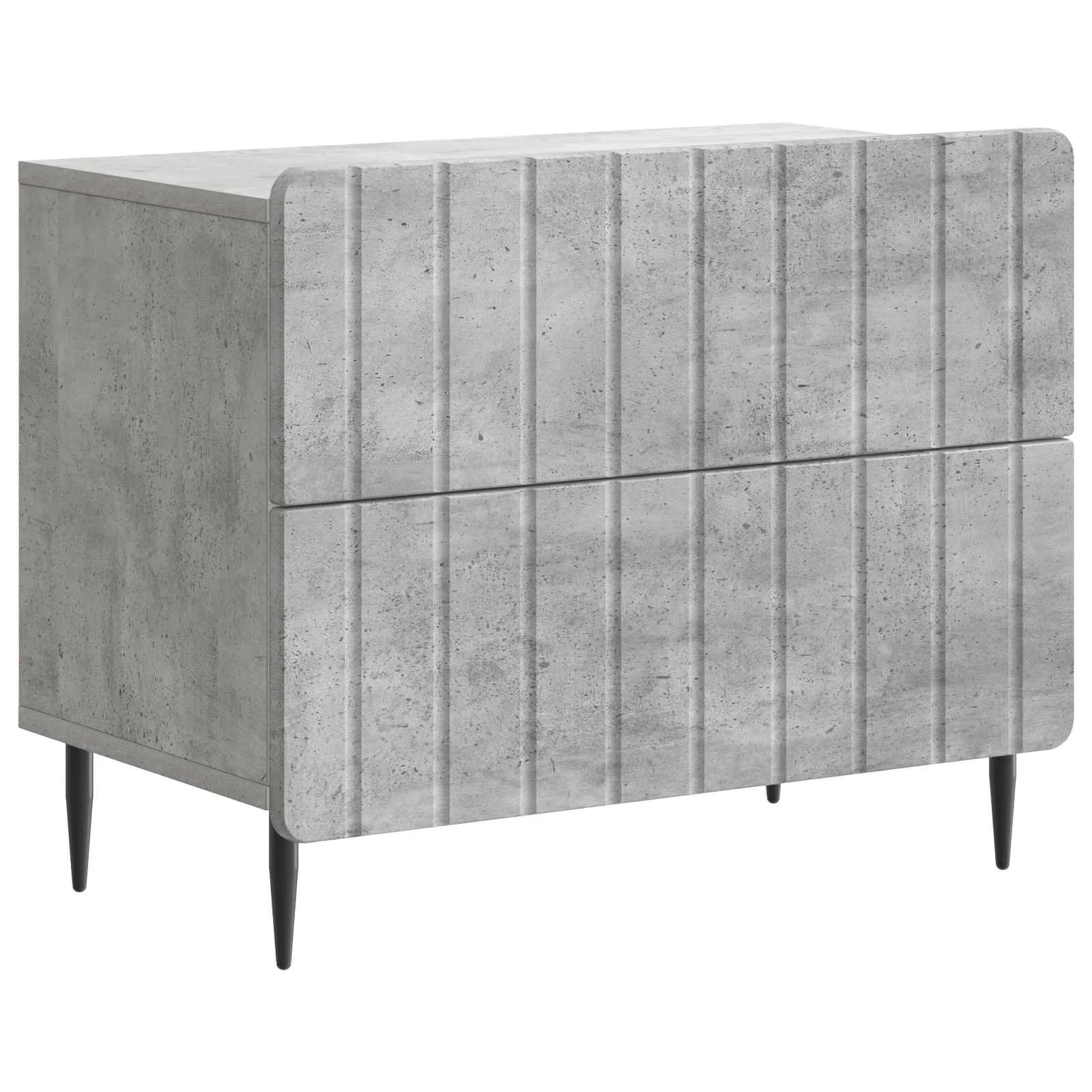 Nočna omarica Betonsko siva 62 x 34,5 x 49,5 cm Inženirski les - slika 2
