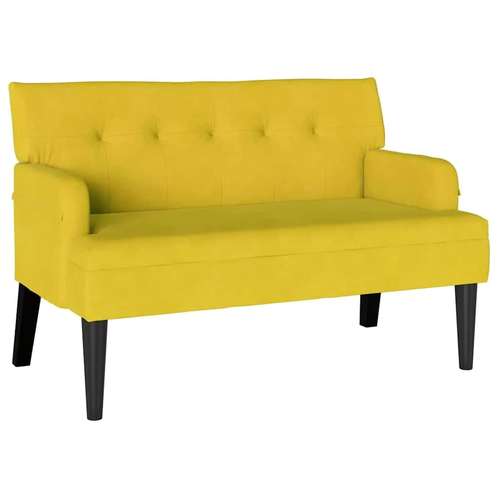 Chesterfield klop Rumena 112 x 65,5 x 75 cm Žamet - slika 2