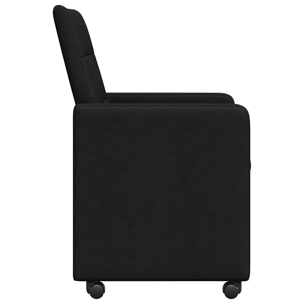 Jedilni stoli s kolesi 2 kos blago Črna 58 x 65 x 94 cm - slika 5