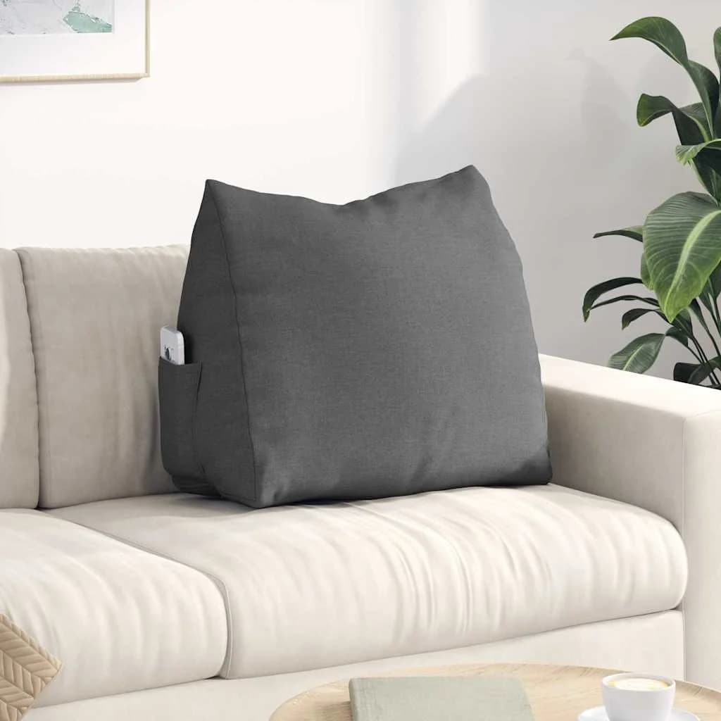 Poglavni vzglavnik Temno siva 60 x 20 x 50 cm blago