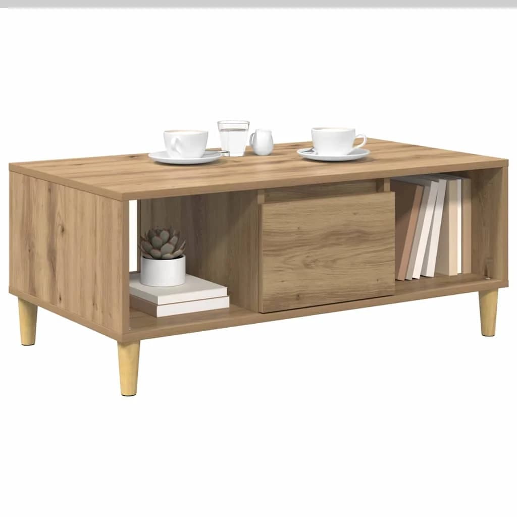 Klubska miza Umetni hrast 90 x 50 x 26.5 cm Inženirski les - slika 3