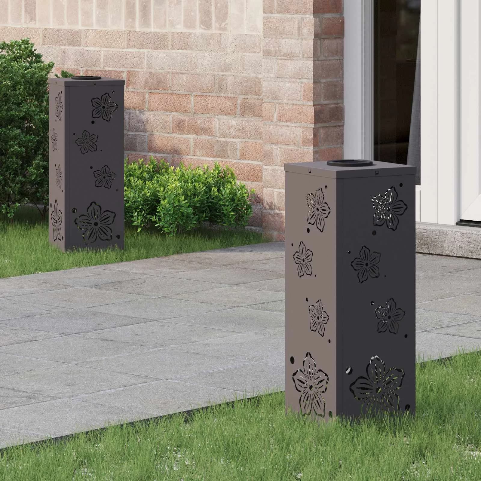 Solarno LED svetilo za pot 2 kos Toplo bela 18 x 18 x 50 cm