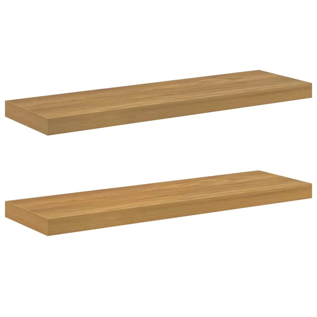 Stenska polica Montaža za steno 2 kos Rjava 80 x 23,5 x 3,8 cm - slika 2