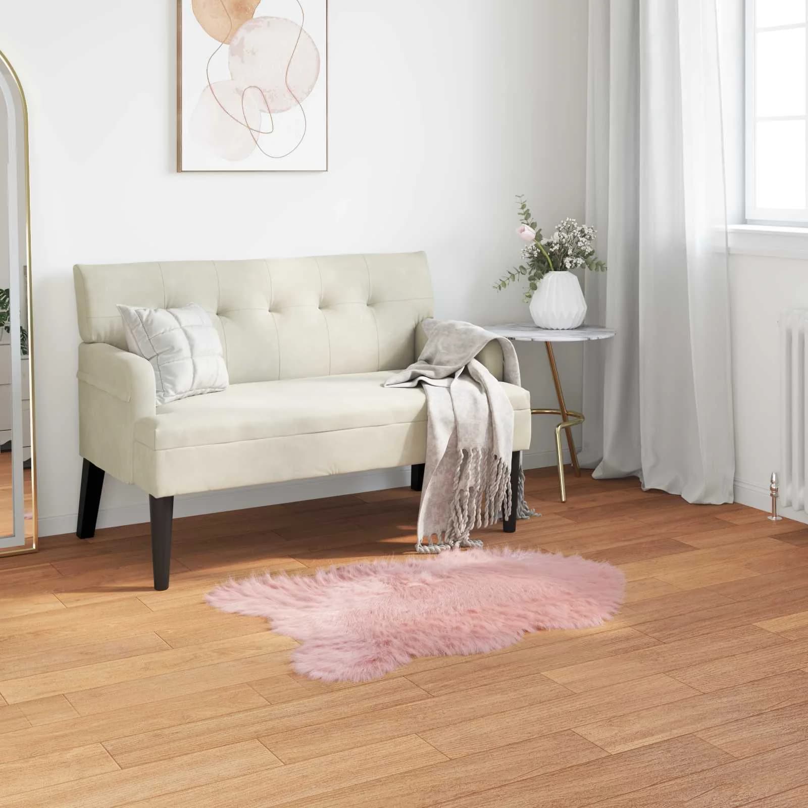 Preproga iz umetnega ovčjega krzna TAFALLA Roza 80 x 120 cm