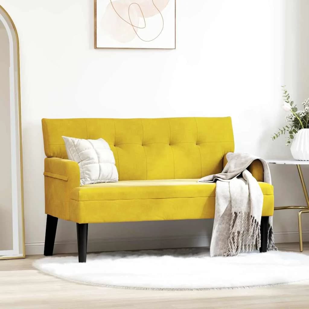 Chesterfield klop Rumena 112 x 65,5 x 75 cm Žamet