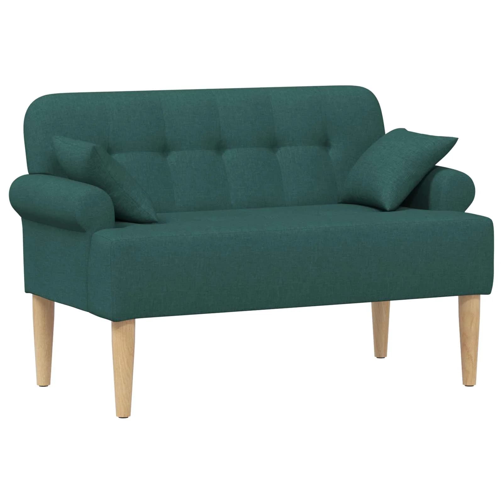Dvojnica s gumbi Temno zelena 120 x 65 x 79 cm Blago - slika 2