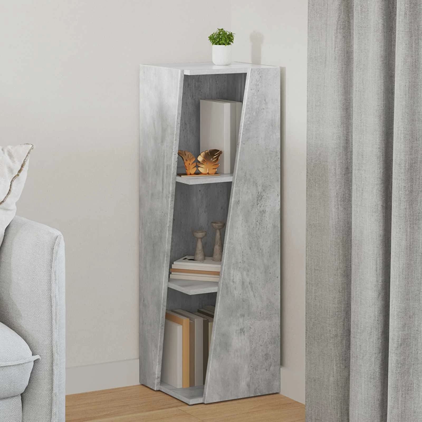 Stranski polic 33 x 32 x 100,5 cm Inženirski les Betonsko siva