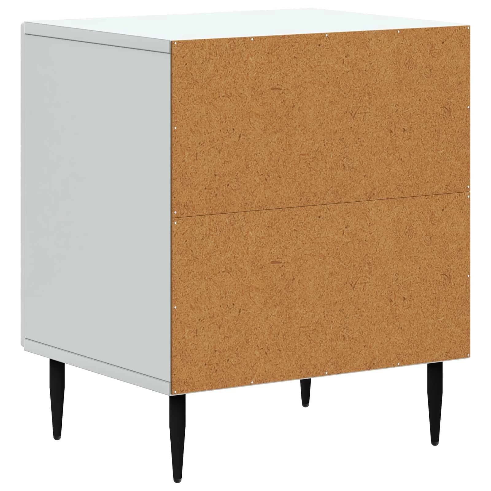 Nočna omarica 2 kos Bela 43 x 34,5 x 50 cm Inženirski les - slika 9