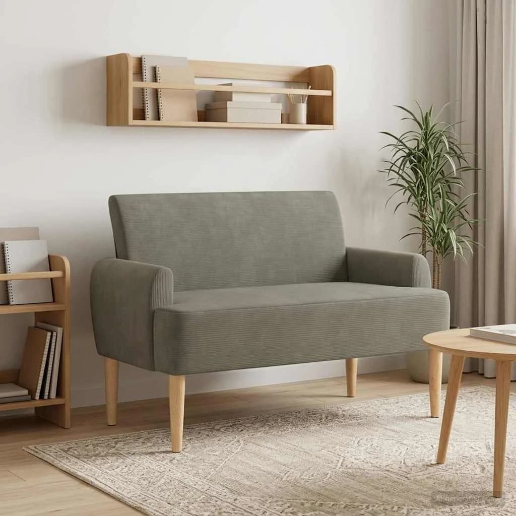 Dvojnica s gumbi Svetlo siva 116 x 67 x 81 cm Žametna tkanina