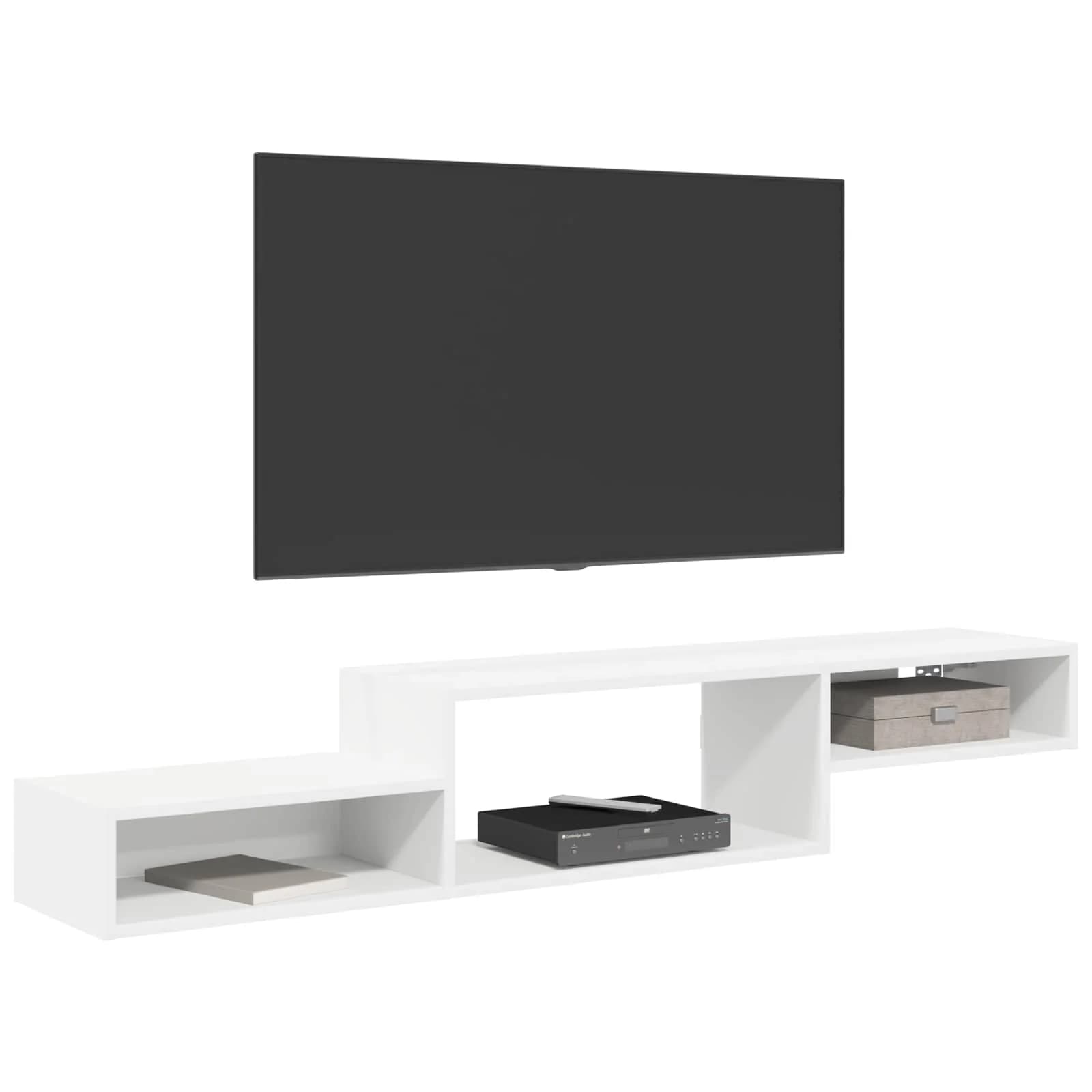 Stenska TV omarica Montaža za steno Bela 150 x 28 x 26 cm - slika 3