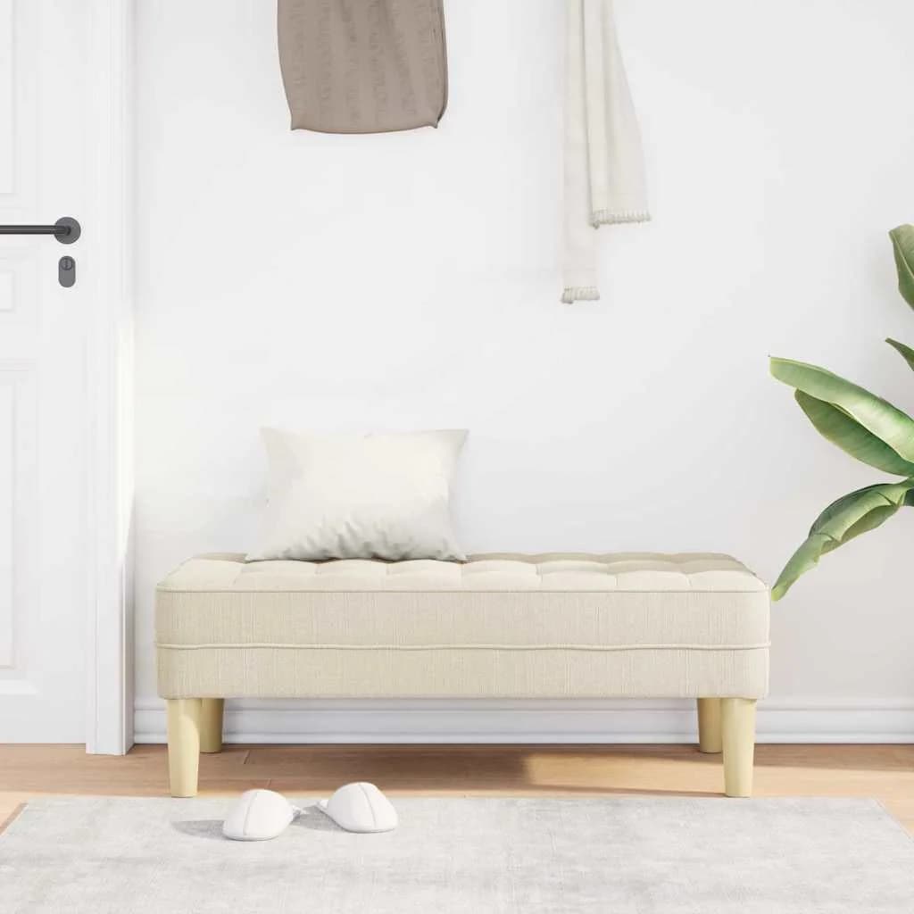 klop z blazino Laneno platno 113 x 57 x 39 cm blago - slika 3