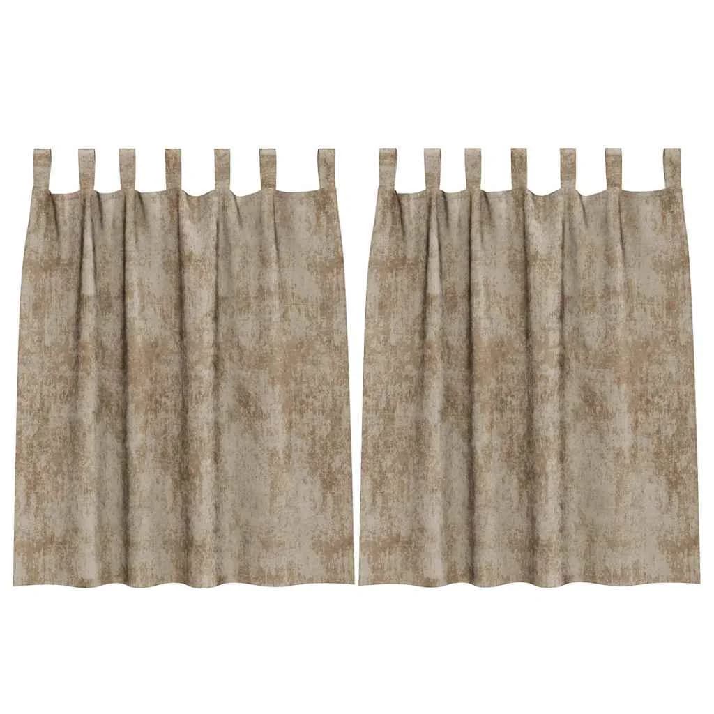 Velvete zavese 2 kos Šampanjec 140 x 140 cm Žamet - slika 2