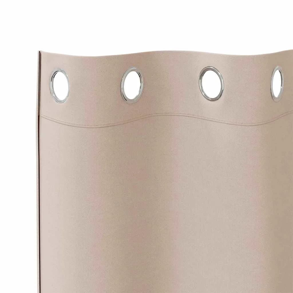 Zavese za zatemnitev z obroči 2 kos Taupe 260 x 140 cm - slika 5