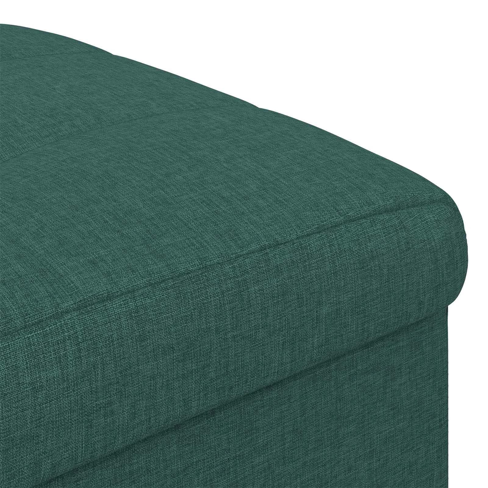 Shranjevalna tabureta Temno zelena 40 x 40 x 45 cm blago - slika 7
