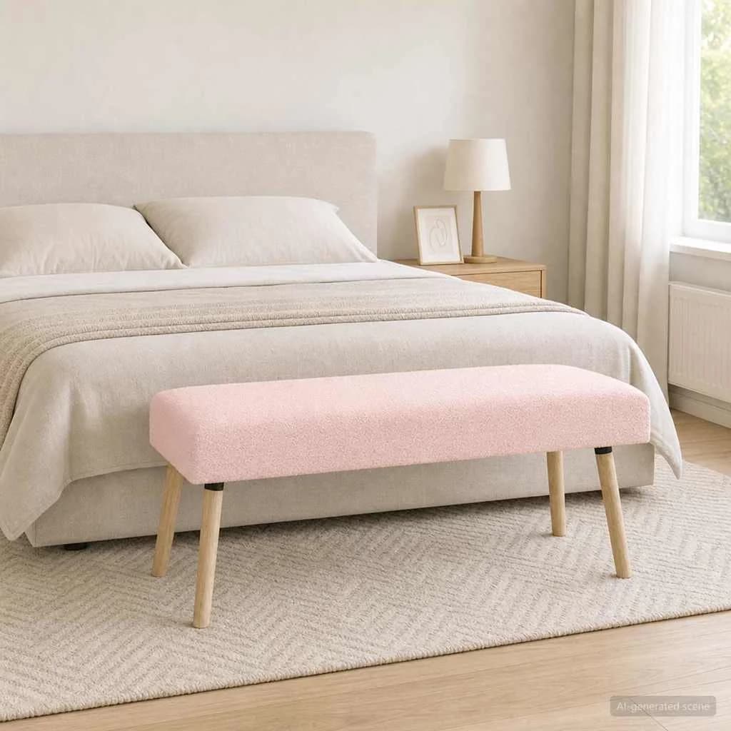 klop Enobarvno Roza 110 x 40 x 46 cm Bouclé