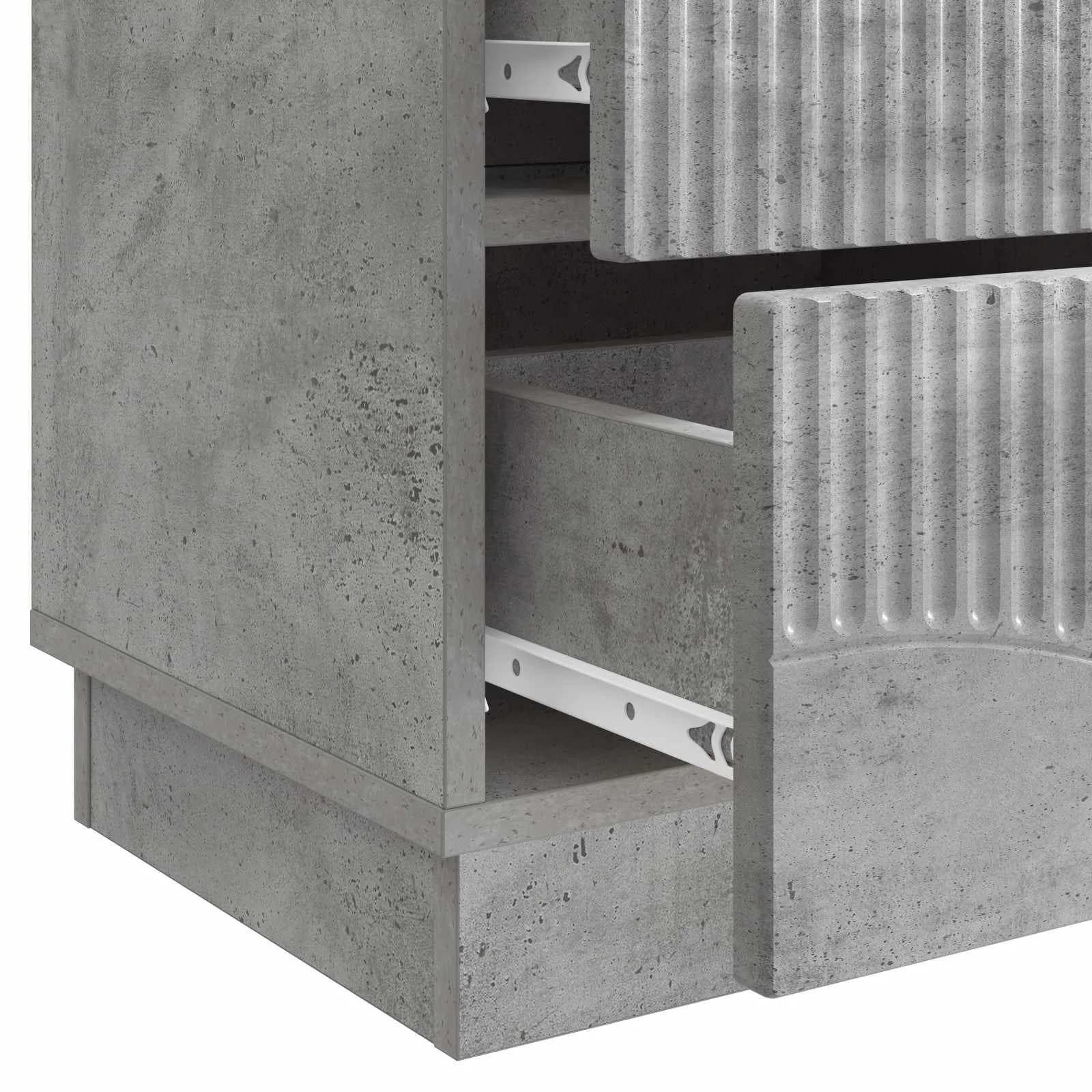 Nočna omarica Betonsko siva 43 x 34,5 x 44,5 cm Inženirski les - slika 9
