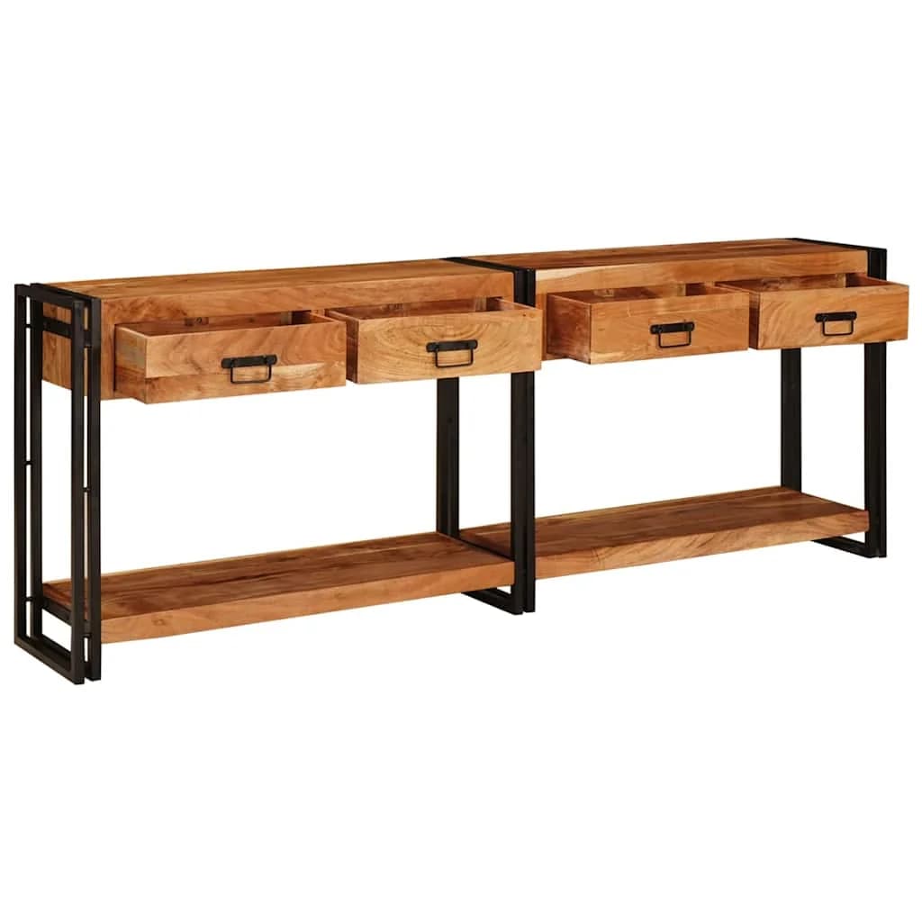 Konzolne mizice 2 kos Rjava 200 x 33 x 75 cm - slika 4