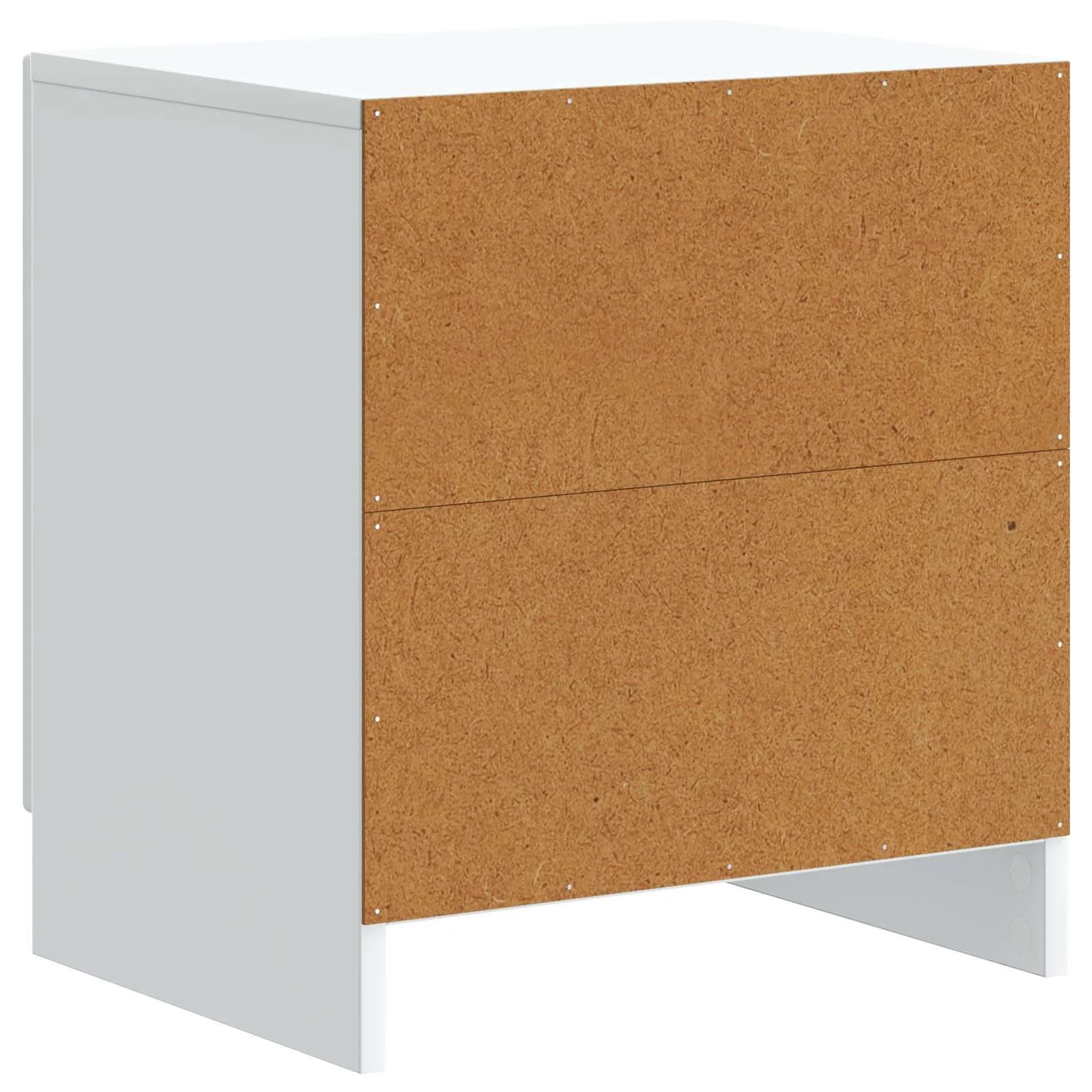 Nočna omarica 2 kos Bela 43 x 34,5 x 47 cm Inženirski les - slika 9