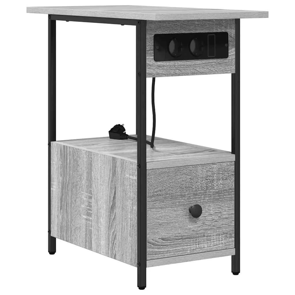 Nočna omarica Siva Sonoma 60 x 30 x 61 cm Inženirski les - slika 2