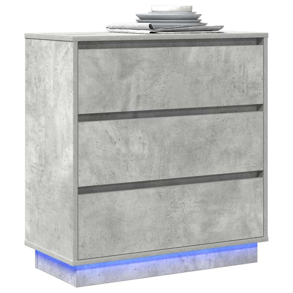 Nočna omarica Betonsko siva 71 x 34,5 x 75 cm Inženirski les - slika 3