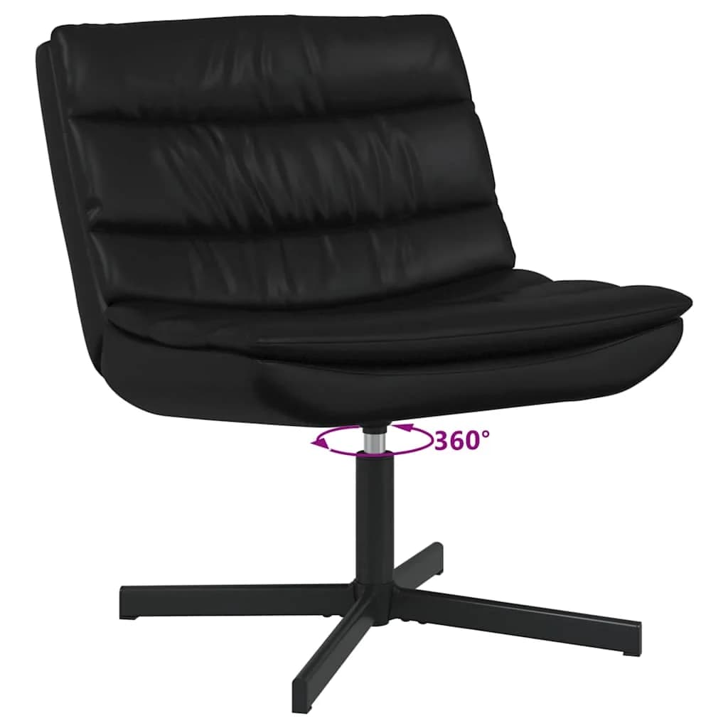 Vrtljiv stol Črna 63 x 75 x 76 cm Umetno usnje - slika 9