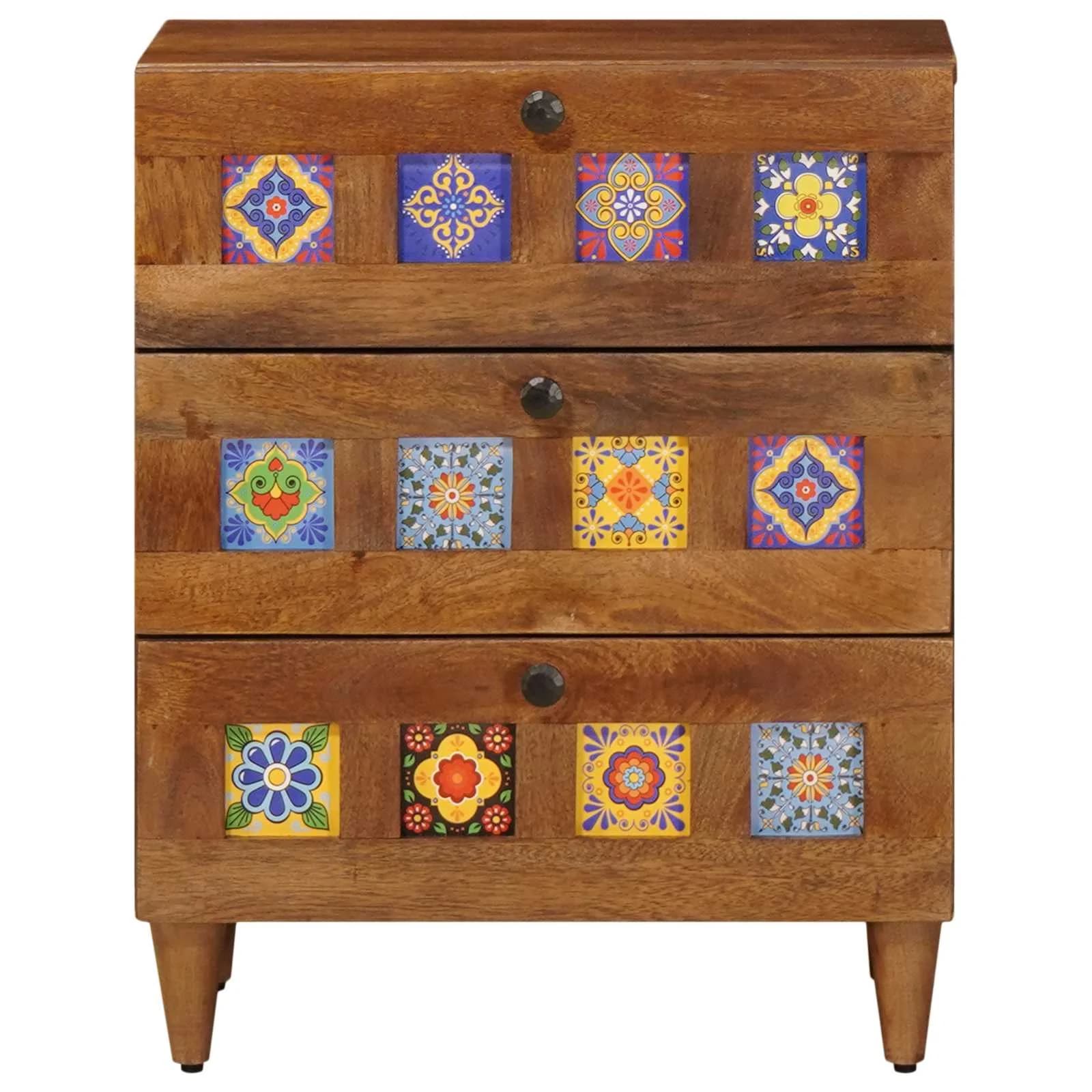Nočna omarica Rjava 50 x 33 x 62 cm Masiven les manga - slika 4
