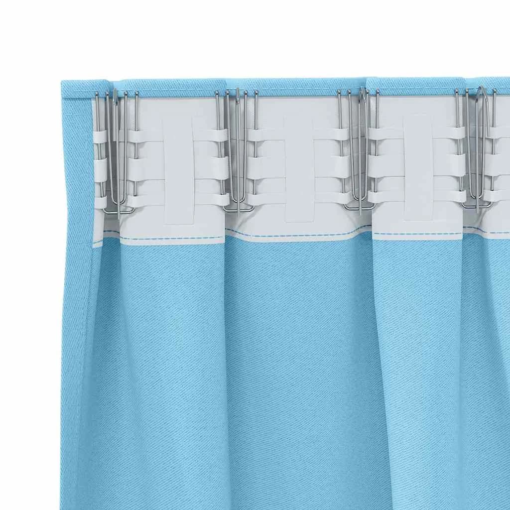 Zavese za zatemnitev z obroči 2 kos Sveta modra 245 x 140 cm - slika 5