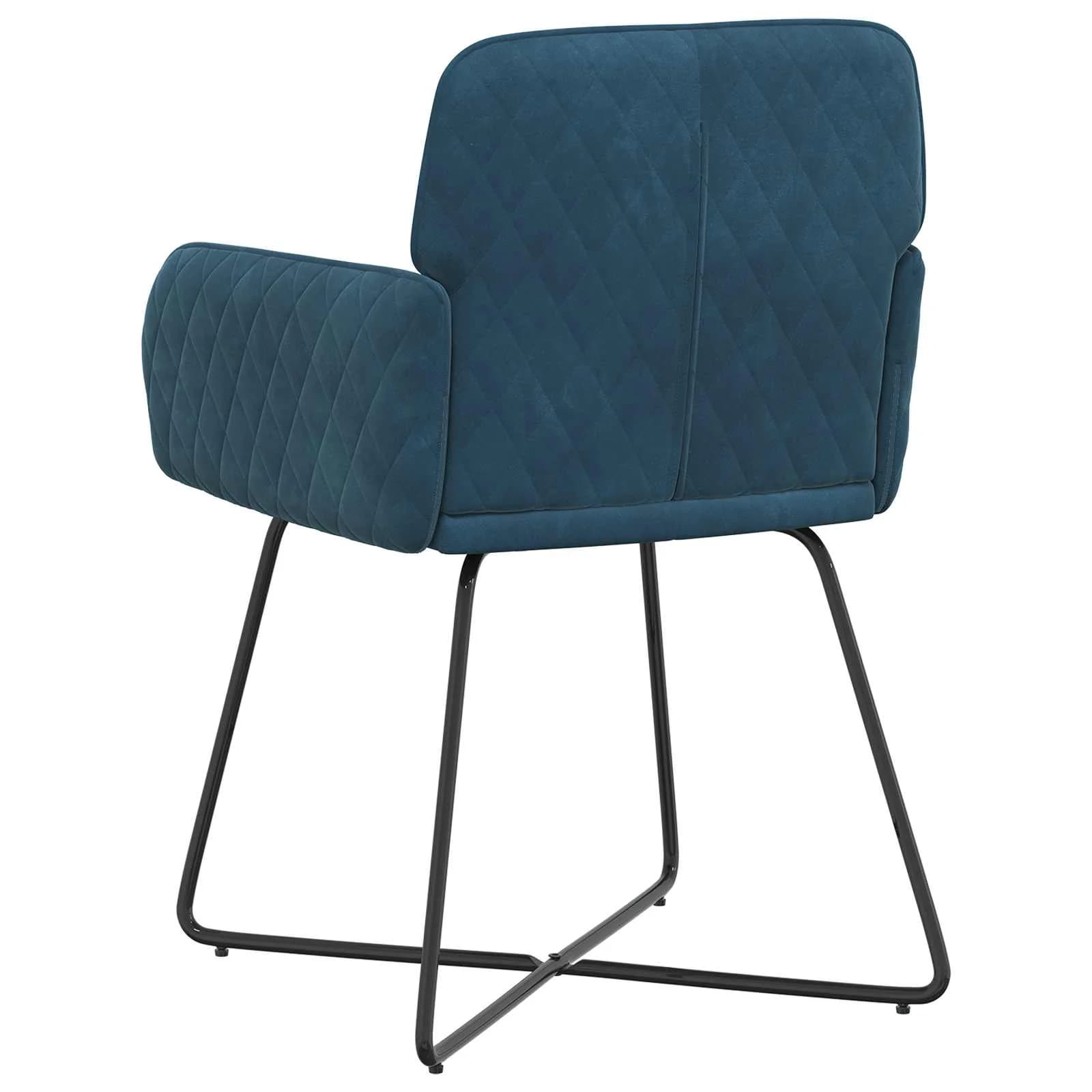 Jedilni stoli 4 kos Žamet Modra 59 x 56,5 x 86 cm - slika 5