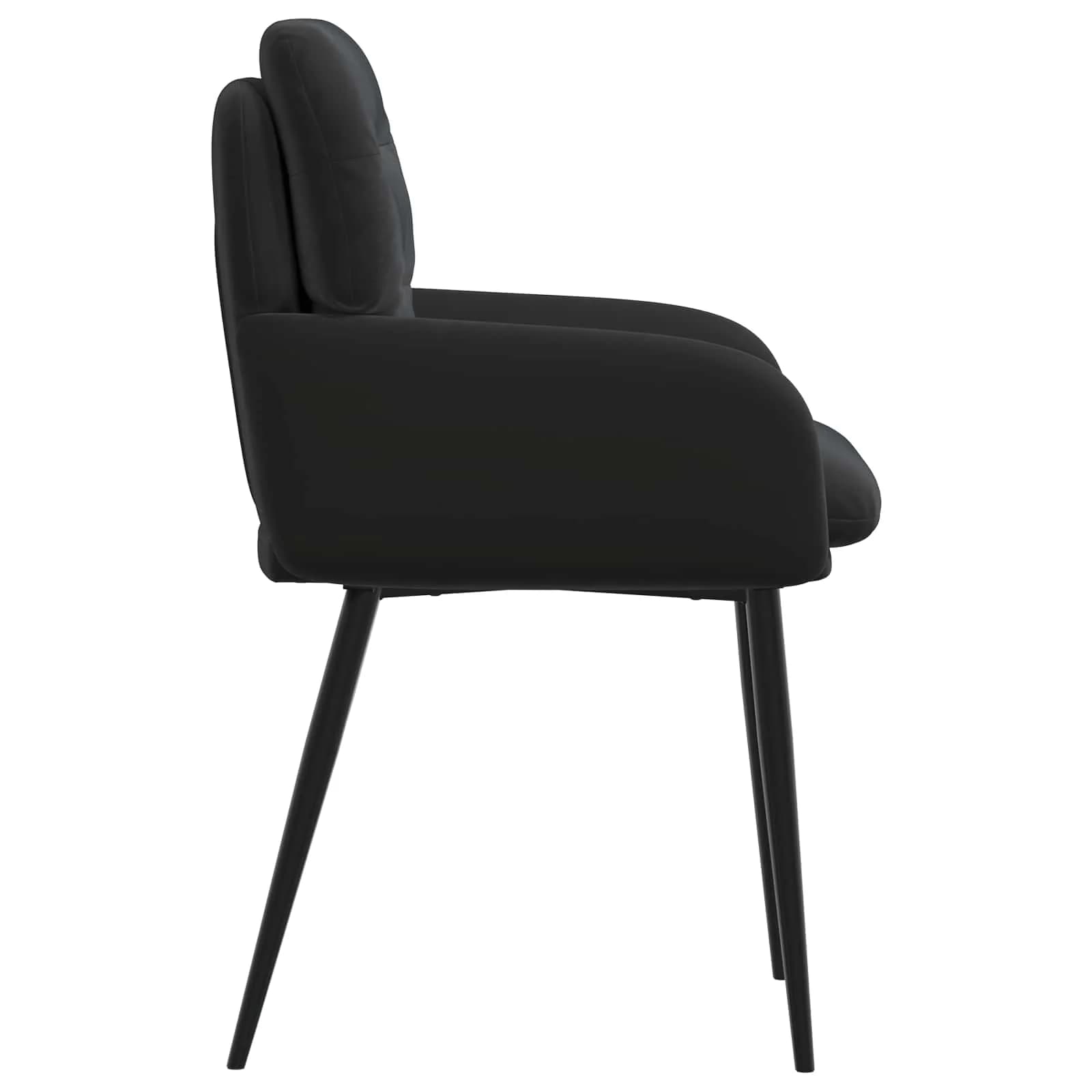 Jedilni stoli 2 kos Žamet Črna 59 x 59,5 x 90 cm - slika 4