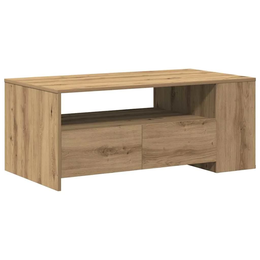 Klubska miza Umetni hrast 102 x 55 x 43,5 cm Inženirski les - slika 2