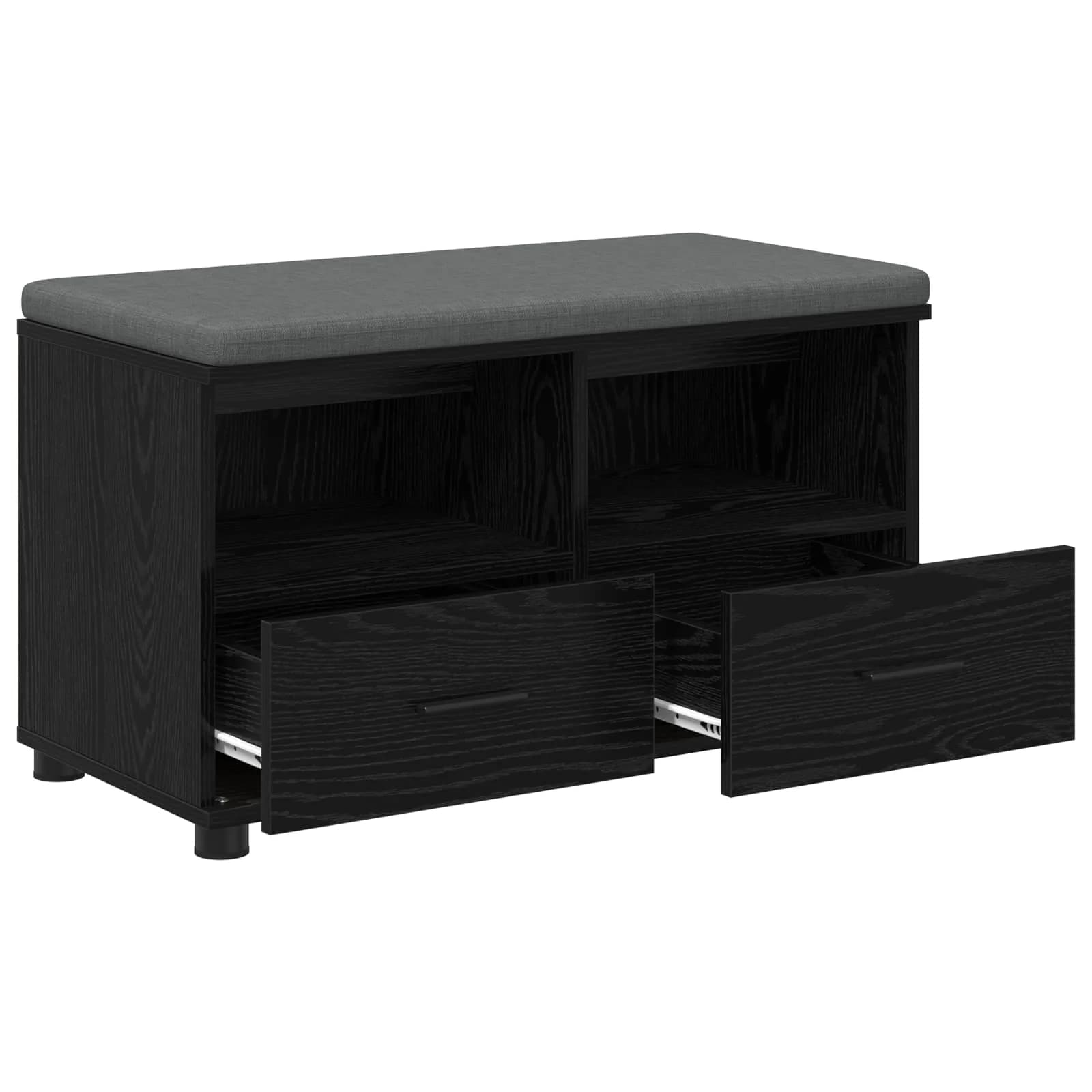 Haldna klop Črni Hrast 80 x 38 x 46 cm Oblikovan Les in Tkanina - slika 5