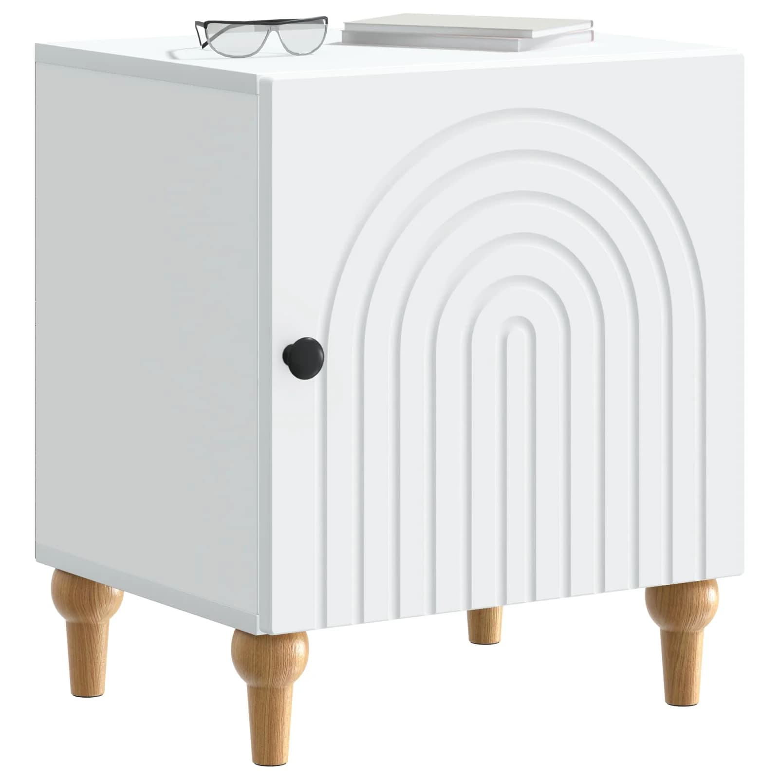 Nočna omarica 2 kos Bela 43 x 34,5 x 50 cm Inženirski les - slika 3