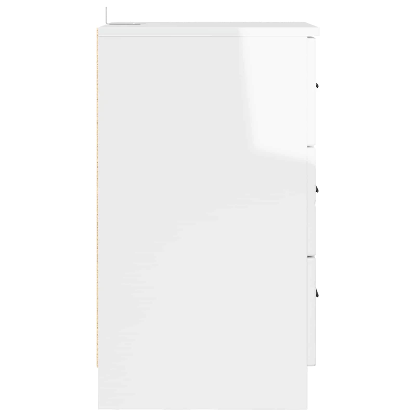 Nočna omarica Bela z visokim sijajem 38 x 38 x 66 cm - slika 7