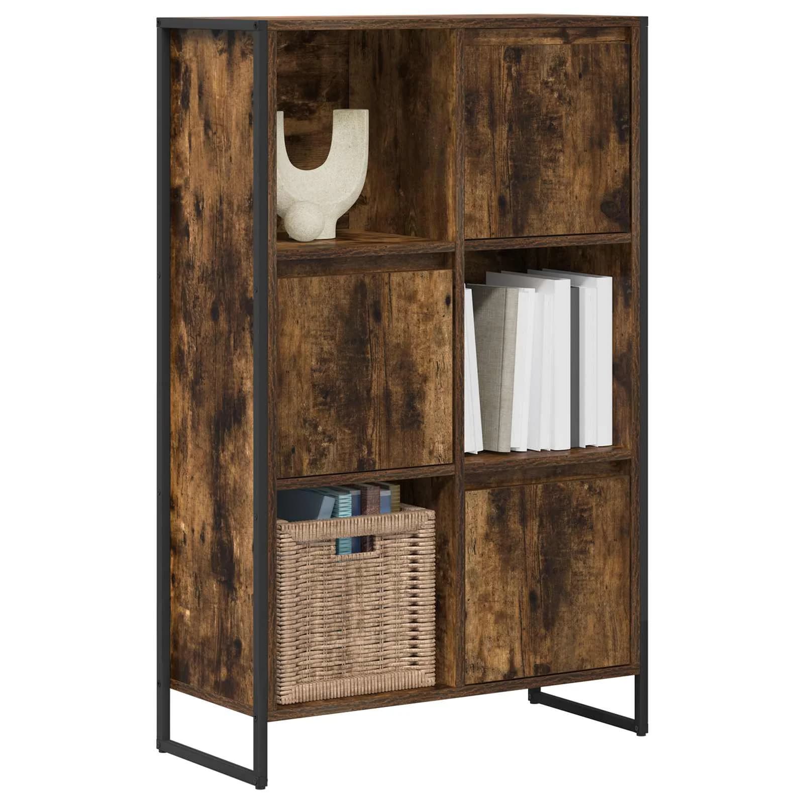 Knjigovni omar 68 x 30 x 108.5 cm Inženirski les Dimni hrast - slika 3