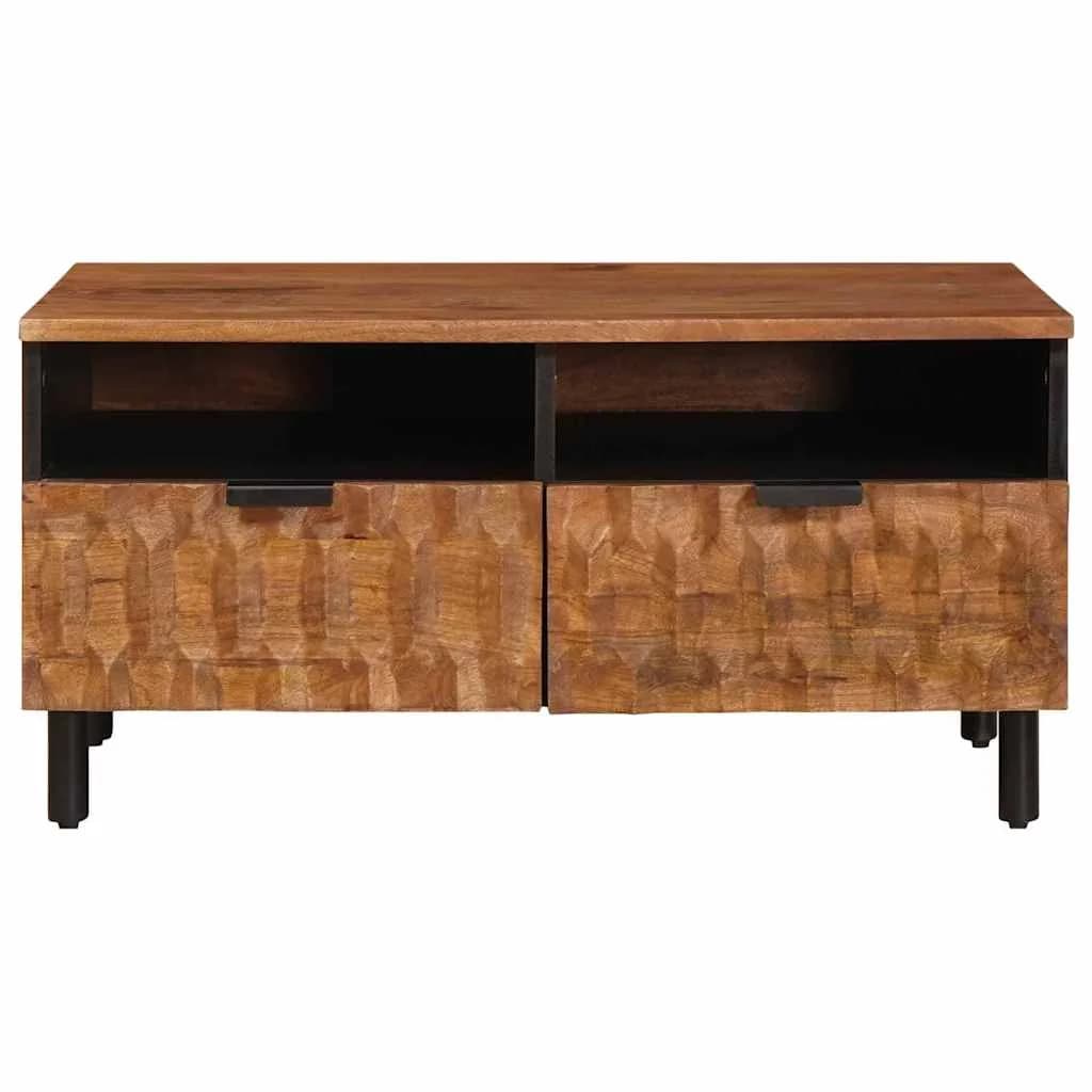 Klubska miza s predalom Rjava 80 x 54 x 40 cm Masiven les manga - slika 3