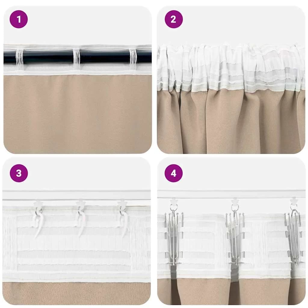Zavese za zatemnitev z obroči 2 kos Taupe 245 x 140 cm - slika 7