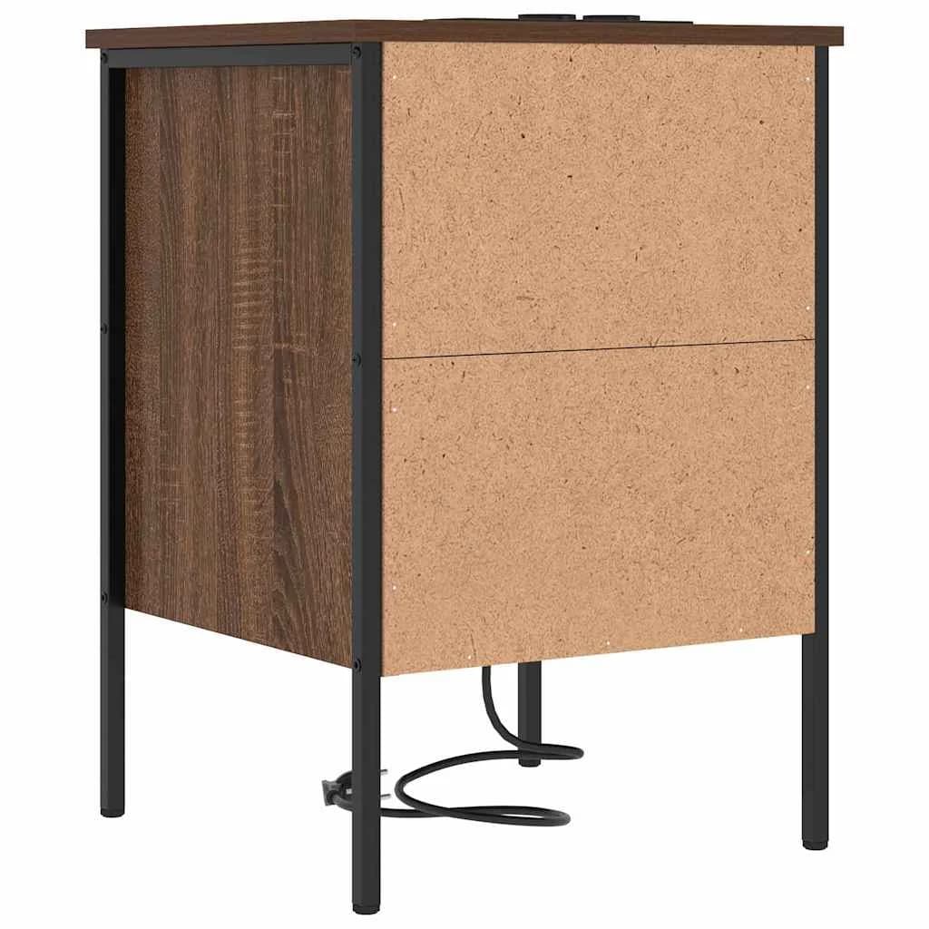 Nočna omarica Rjav hrast 42 x 41 x 61 cm Inženirski les - slika 8