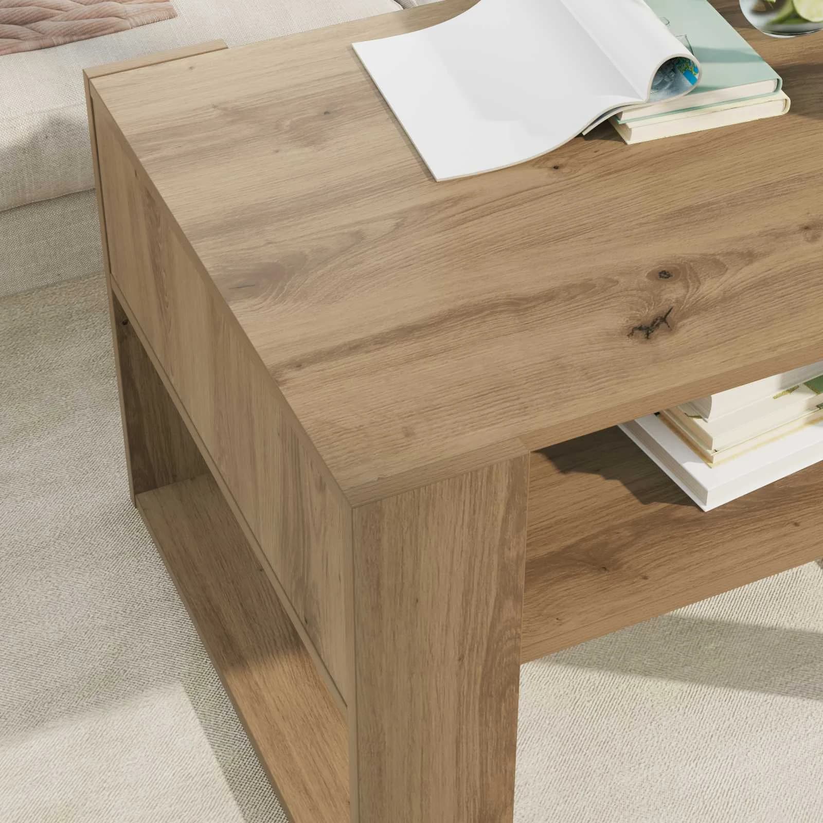 Klubska miza Umetni hrast 66 x 53 x 45 cm Inženirski les - slika 4