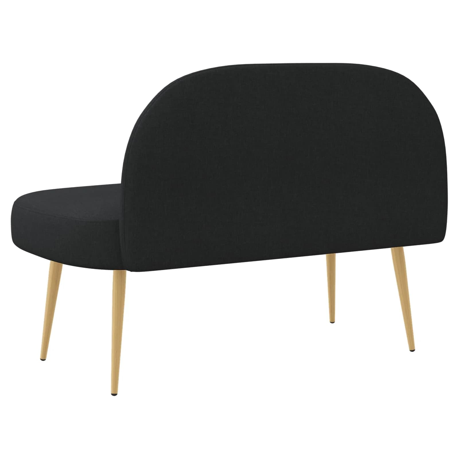 Oblazinjena klop z naslonom Črna 110 x 60 x 76 cm Poliester - slika 4
