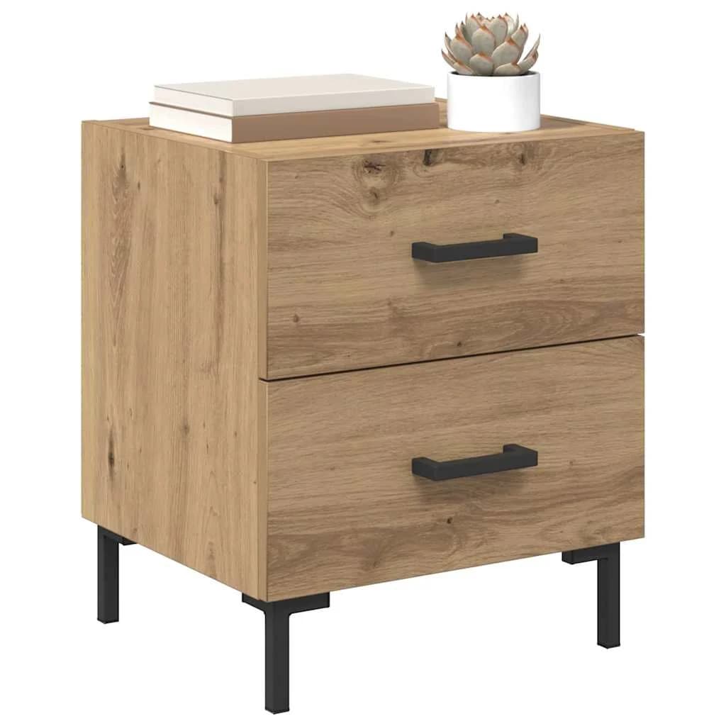 Nočna omarica 2 kos Umetni hrast 40 x 35 x 47,5 cm - slika 3