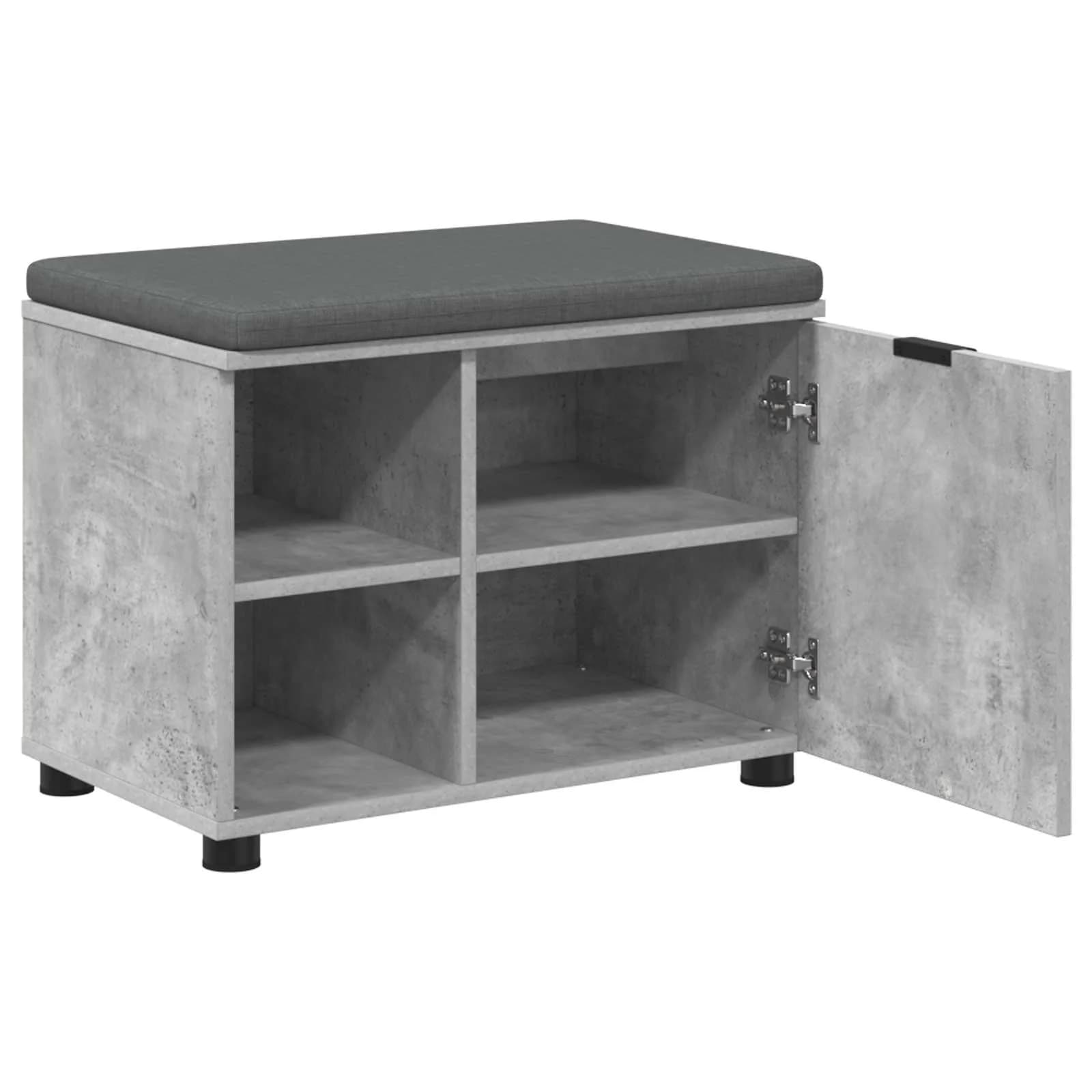 Haldna klop Beton Siva 60 x 38 x 46 cm Oblikovan Les in Tkanina - slika 5