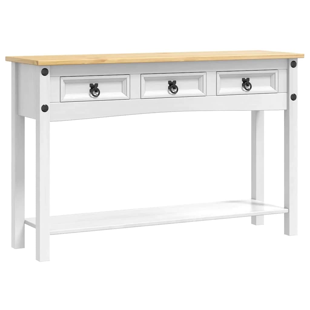 Stranska miza Corona Bela 114 x 34,5 x 73 cm Masivno borovo les - slika 2