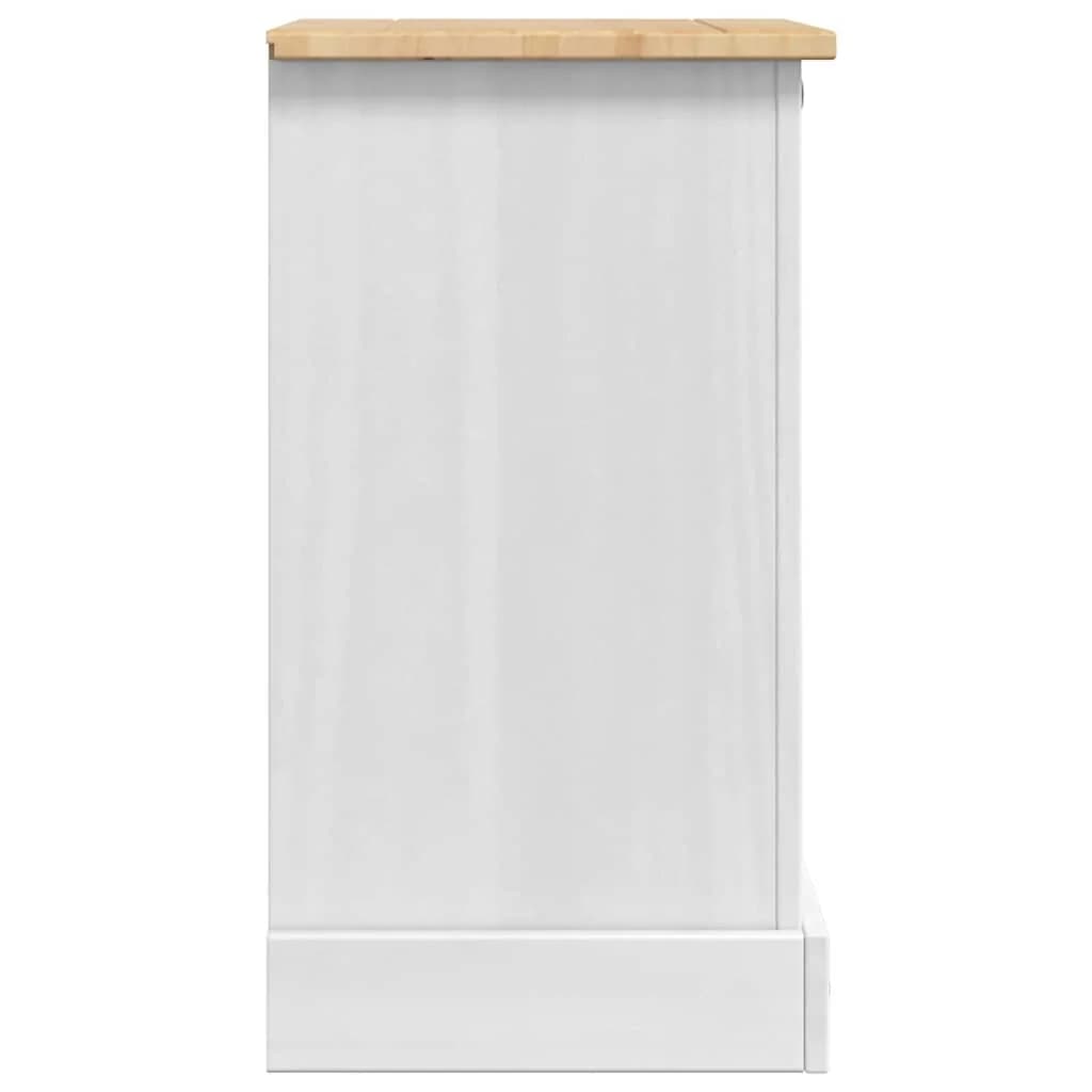 Nočna omarica Corona Bela 45 x 35 x 64 cm Masivno borovo les - slika 7