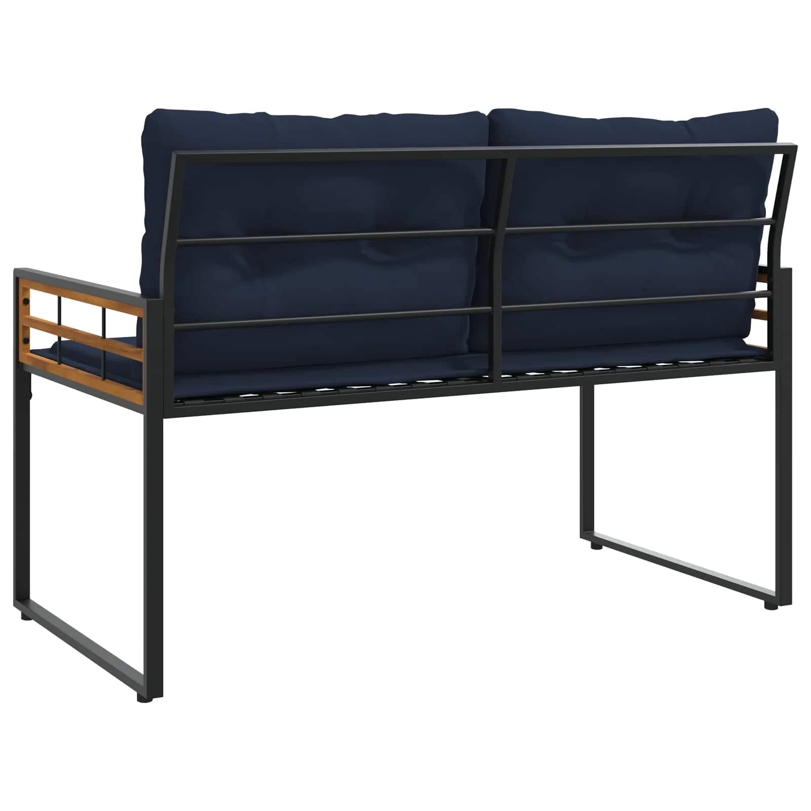 Lesena ležajna klop z blazino Mornarsko modra 114 x 55 x 77 cm - slika 6