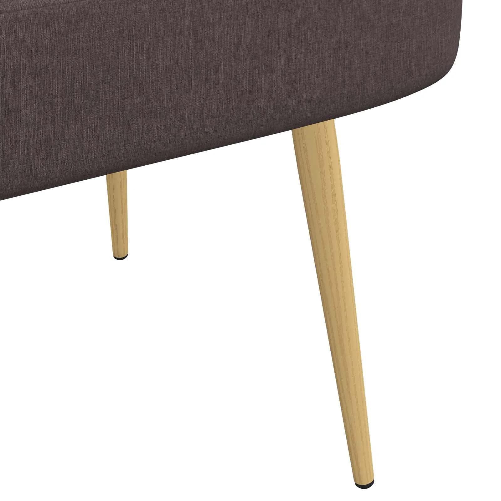 Oblazinjena klop z naslonom Temno rjava 110 x 60 x 76 cm - slika 6