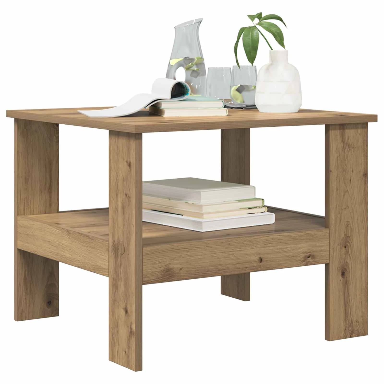 Klubska miza Umetni hrast 57 x 55 x 45 cm Inženirski les - slika 3