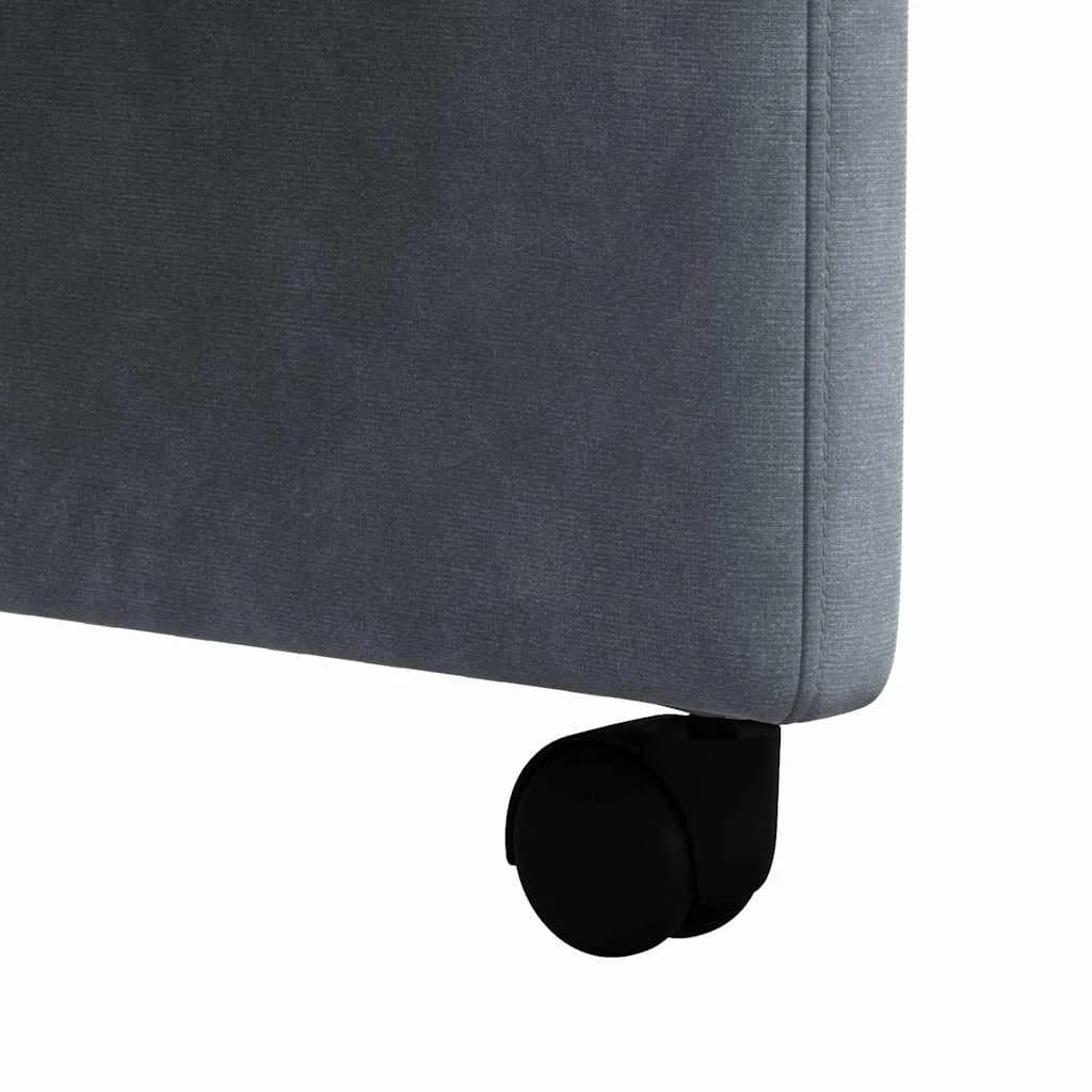 Jedilni stoli s kolesi 2 kos Žamet Temno siva 58 x 65 x 98 cm - slika 9