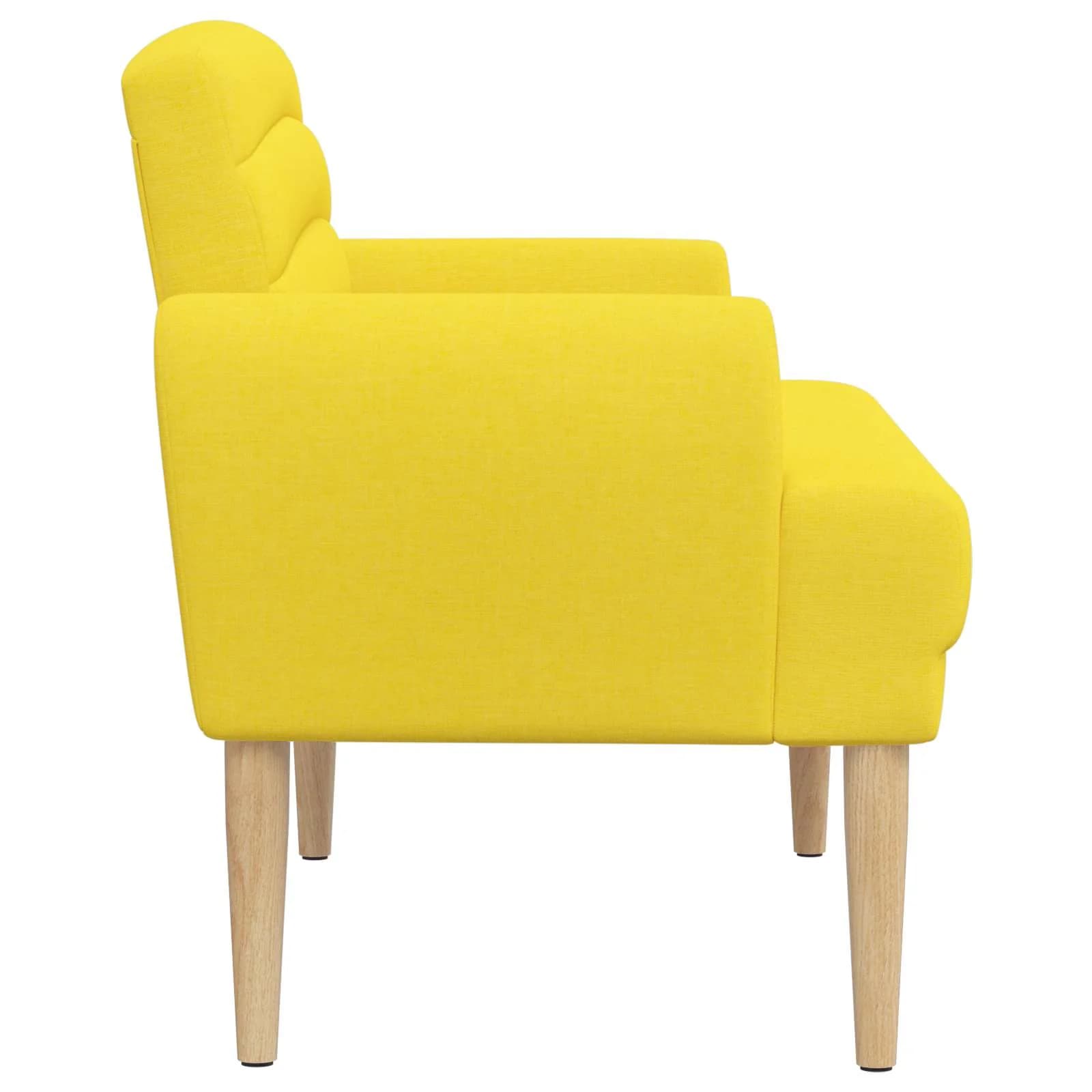 Dvojnica s gumbi Svetlo Rumena 116 x 67 x 80 cm Blago - slika 4