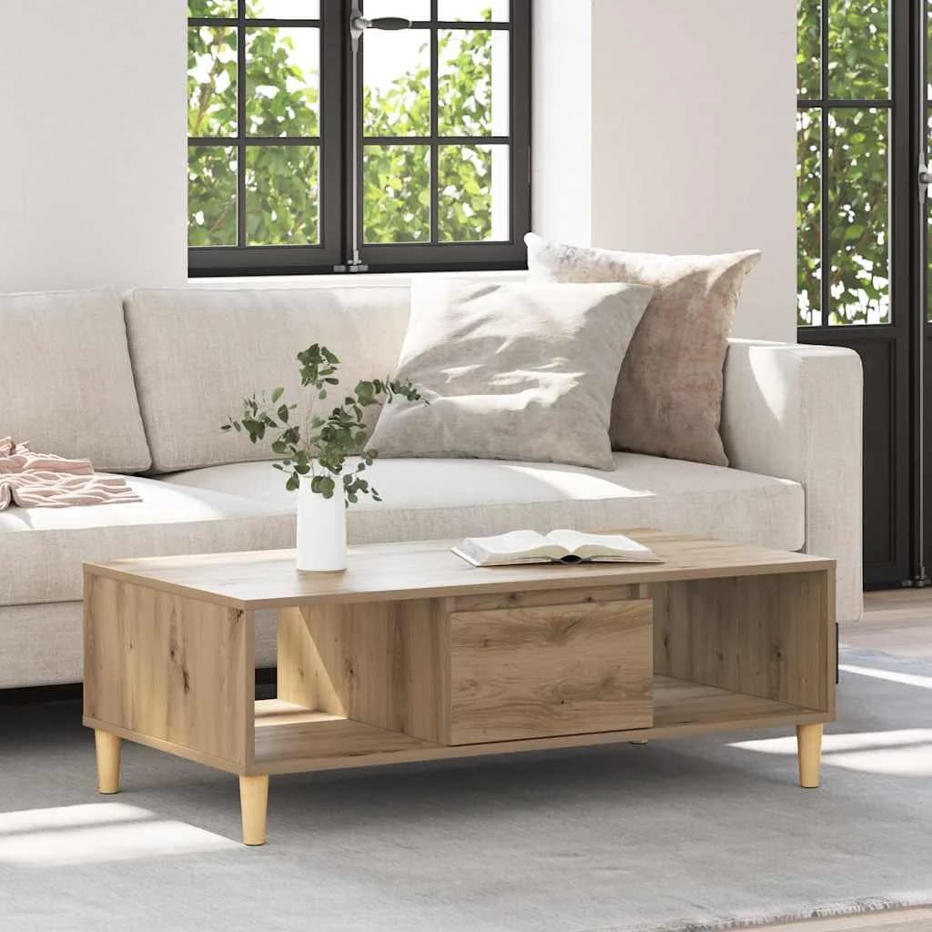 Klubska miza Umetni hrast 102 x 55 x 35 cm Inženirski les - slika 4